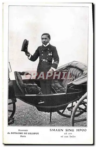 Cartes postales Foklore Nain Smaun Sing Hpoo ne aux Indes Inde Lilliput Paris TOP