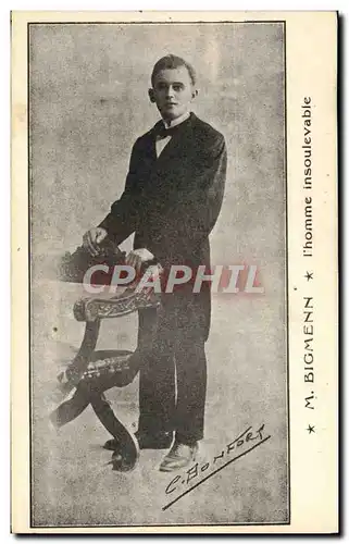 Cartes postales Foklore M Bigmenn L'homme insoulevable