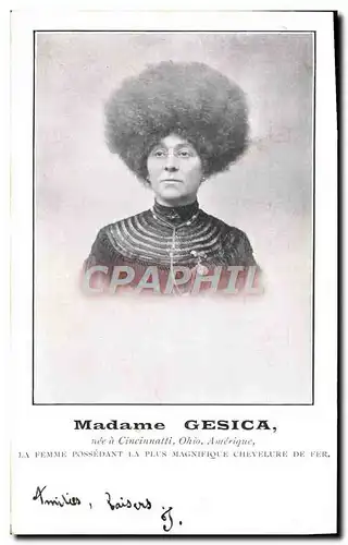 Ansichtskarte AK Foklore Madame Gesica nee a Cincinnati Ohio Chevelure de fer Cheveux Coiffeur Coiffure