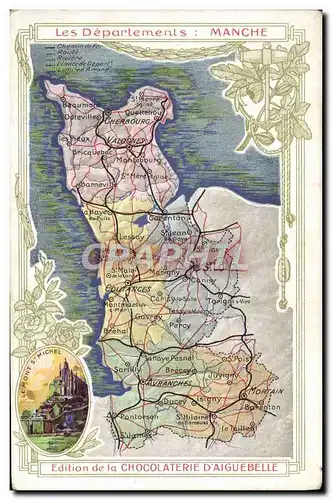 Cartes postales Cartes Geographiques Chocolaterie d&#39Aiguebelle Manche
