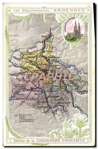 Cartes postales Cartes Geographiques Chocolaterie d&#39Aiguebelle Ardennes Mezieres