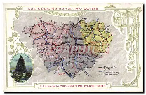 Ansichtskarte AK Cartes Geographiques Chocolaterie d&#39Aiguebelle Haute loire Saitn Michel au Puy