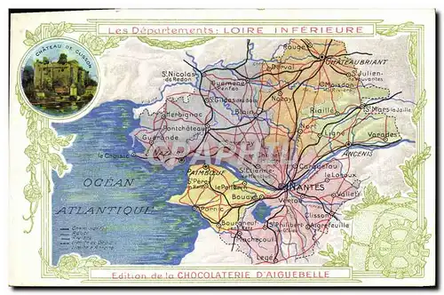 Ansichtskarte AK Cartes Geographiques Chocolaterie d&#39Aiguebelle Loire Inferieure Clisson