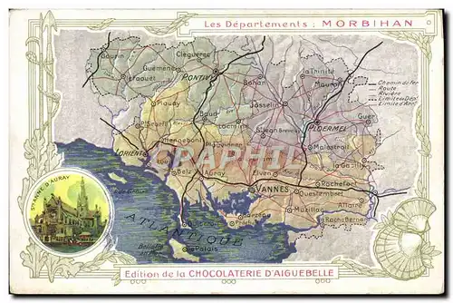 Ansichtskarte AK Cartes Geographiques Chocolaterie d&#39Aiguebelle Morbihan Ste Anne d&#39Auray