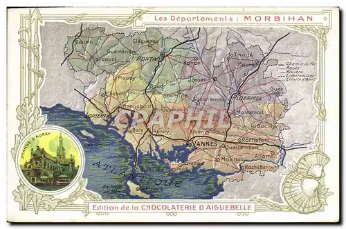 Ansichtskarte AK Cartes Geographiques Chocolaterie d&#39Aiguebelle Morbihan Ste Anne d&#39Auray