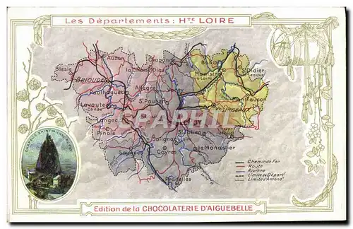 Ansichtskarte AK Cartes Geographiques Chocolaterie d&#39Aiguebelle Haute Loire Chapelle de Saint Michel au Puy