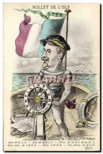Cartes postales Esperanto Rollet de l&#39Isle Marin Bateau