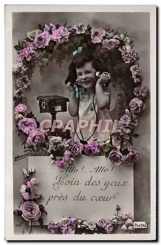 Cartes postales Fantaisie Telephone Enfant