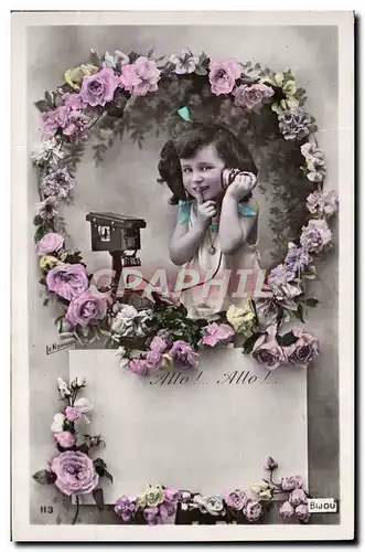 Ansichtskarte AK Fantaisie Telephone Enfant