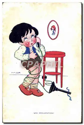 Cartes postales Fantaisie Telephone Enfant