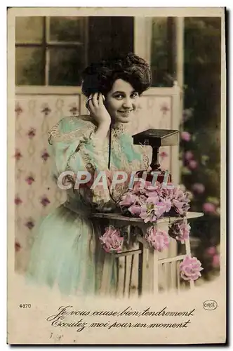 Cartes postales Fantaisie Telephone Femme