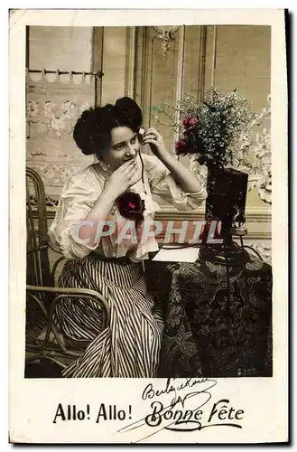 Ansichtskarte AK Fantaisie Telephone Femme