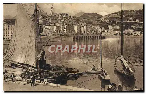 Cartes postales Bateau Menton Le port