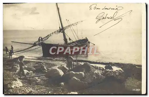 CARTE PHOTO Bateau Peche