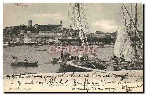 Ansichtskarte AK Bateau Cannes Le port Bateaux lesteurs