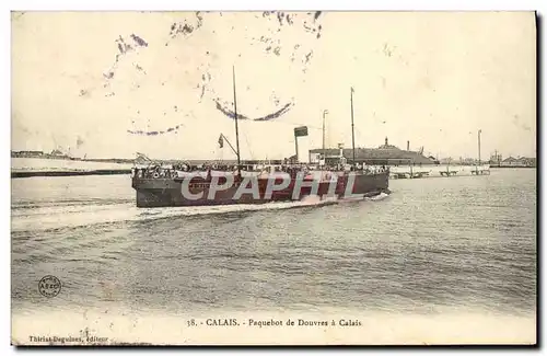 Cartes postales Bateau Calais Paquebot de Douvres a Calais