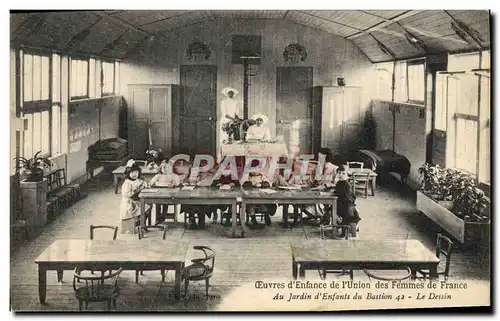 Cartes postales Enfants Oeuvres d&#39enfance de l&#39union des femmes de France au jardin d&#39enfants du Bastio