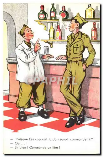 Cartes postales Fantaisie Humour Soldat Militaria Caporal