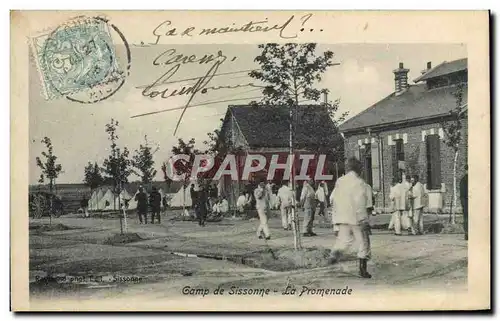 Cartes postales Militaria Camp de Sissonne La promenade