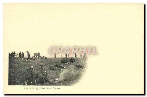 Cartes postales Militaria Un dejeuner sur l&#39herbe