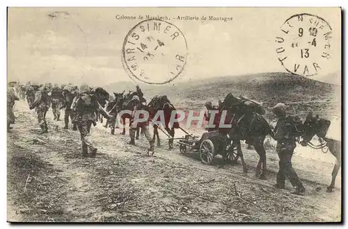 Ansichtskarte AK Militaria Colonne de Marrakech Artillerie de montagne