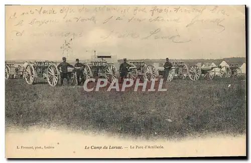 Cartes postales Militaria Le camp de Larzac Le parc d&#39artillerie