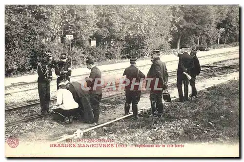 Cartes postales Militaria Bourbonnais Grandes manoeuvres 1909 Experiences sur la voie ferre