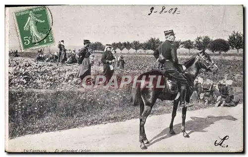 Cartes postales Militaria En Campagne En attendant l&#39action