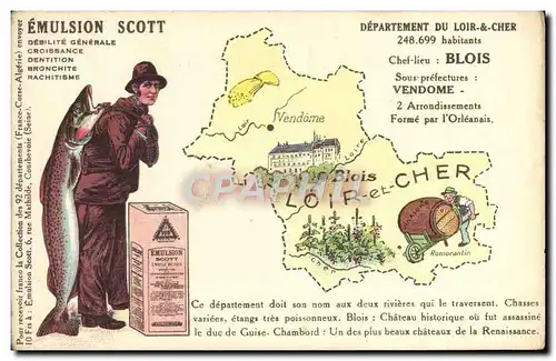 Ansichtskarte AK Carte Geographique Emulsion Scott Loir & Cher Blois