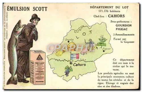 Ansichtskarte AK Carte Geographique Emulsion Scott Lot Cahors