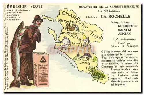 Ansichtskarte AK Carte Geographique Emulsion Scott Charente Inferieure La Rochelle