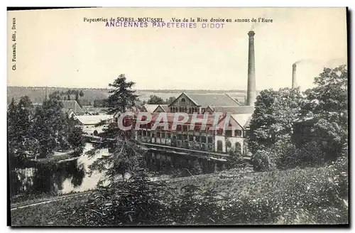 Cartes postales Papeteries de Sorel Moussel Vue de la rive droite en amont de l&#39Eure Didot