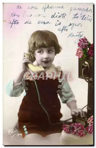 Ansichtskarte AK Telephone Enfant