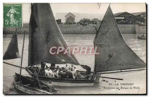 Ansichtskarte AK Bateau Le Treport Excursion sur barque de peche