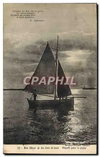 Cartes postales Bateau En mer Depart pour la peche