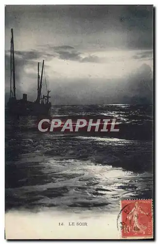 Cartes postales Bateau le soir