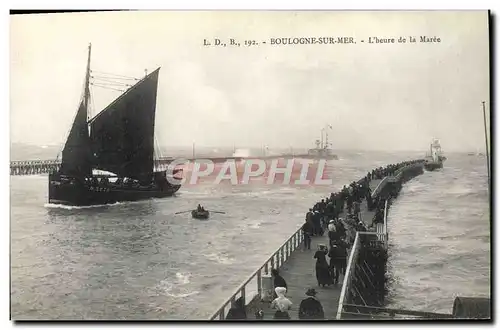 Cartes postales Bateau Boulogne sur Mer L&#39heure de la maree