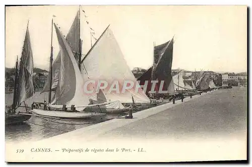 Ansichtskarte AK Bateau Cannes Preparatifs de regates dans le port