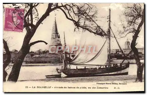 Cartes postales Bateau la Rochelle Arrivee du bateau de peche vu des Tamarins