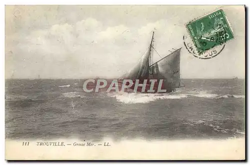 Cartes postales Bateau Trouville Grosse mer