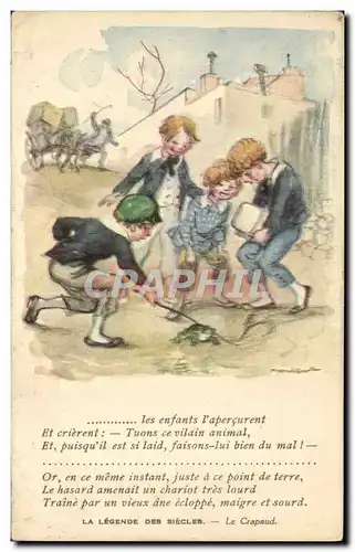 Ansichtskarte AK Illustrateur Poulbot Victor Hugo La legende des siecles Le Crapaud Grenouille