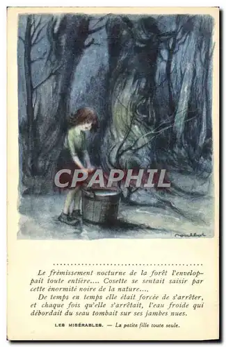 Ansichtskarte AK Illustrateur Poulbot Victor Hugo Les Miserables La petite fille toute seule