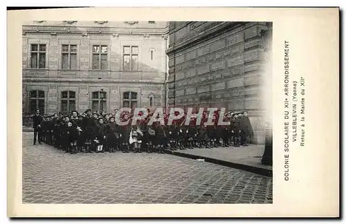 Ansichtskarte AK Colonie scolaire du 12eme arrondissement Paris Villeblevin Retour a la mairie du 12eme