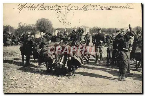 Cartes postales Militaria Regiment de ligne Grande halte