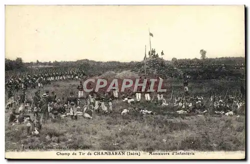 Cartes postales Militaria Champ de tir de Chambaran Isere Manoeuvre d&#39infanterie