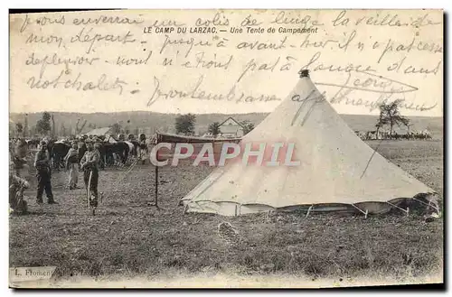 Cartes postales Militaria Le camp du Larzac Une tente de campement