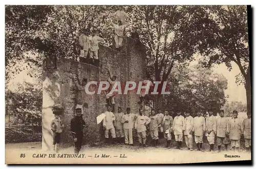 Cartes postales Militaria Camp de Sathonay Le mur