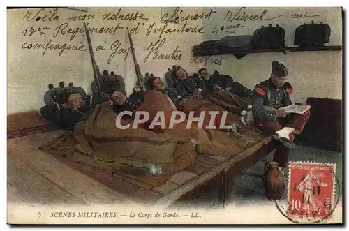 Cartes postales Militaria Le corps de garde