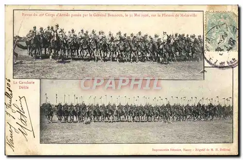 Ansichtskarte AK Militaria Revue du 20eme corps d&#39armee passee par le General Bailloud Plateau de Malzeville