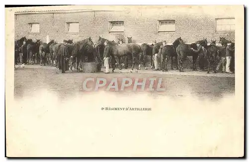 Ansichtskarte AK Militaria 4eme regiment d&#39artillerie Chevaux